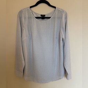 Ann Taylor Factory Navy and White Blouse